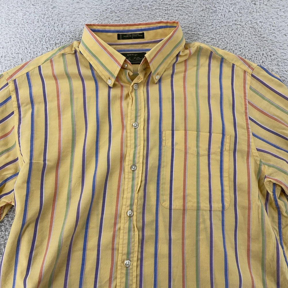 Orvis Signature Collection Shirt LOOSE FIT L Multicolor Striped Button Down L/S